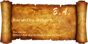 Barabits Albert névjegykártya